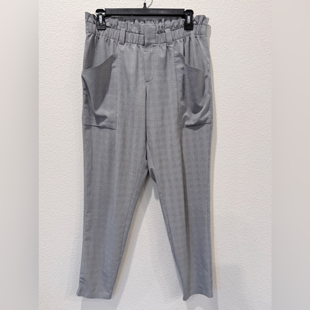 Athleta Plaid Skyline Pant 6 Paperbag Waist Old Money Quiet Luxury Workleisure